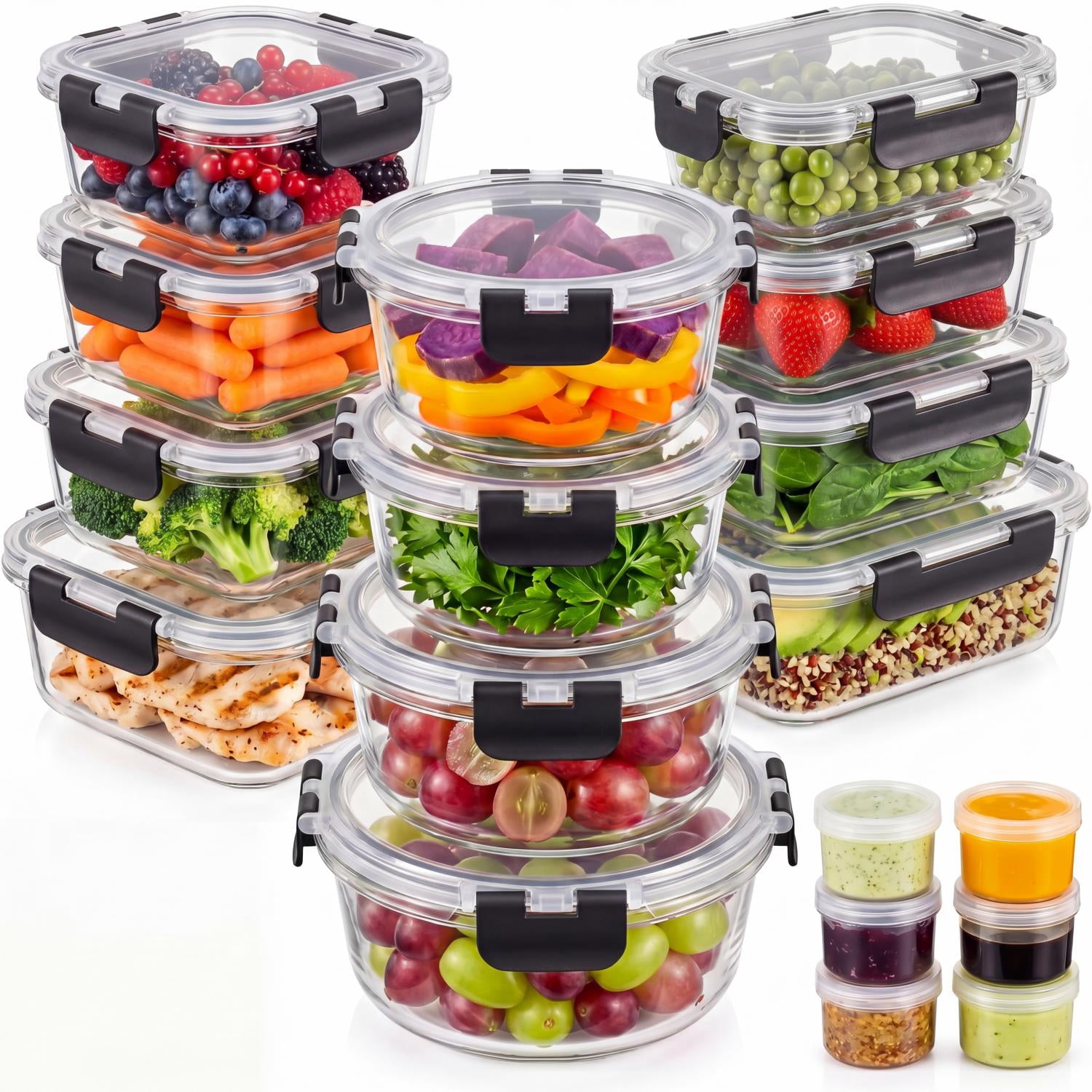 DARZU 36-Piece Glass Food Storage Containers with Lids photo 1