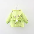 thumbnail image 4 of GigrtiJin Infant Baby Girls Cotton-Padded Jacket Long Sleeve Hooded Button Winter Coat Casual Warm Ruffle Trim Jacket, 4 of 9