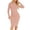 a-Pink7322, variant on Women's Solid Color Long Sleeve Midi Dress Turtleneck Ribbed Ruched Slim Fit Dress Office Casual Daily Date Dress