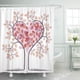 thumbnail image 1 of ABPHQTO Cortina de ducha con forma de árbol de corazón rojo abstracto rosa hermoso archivo blanco 160x180 cm, 1 of 1