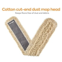 Staples Coastwide Professional Cut-End Dust Mop Head Cotton 60" x 5" White 2/Pack CW56756