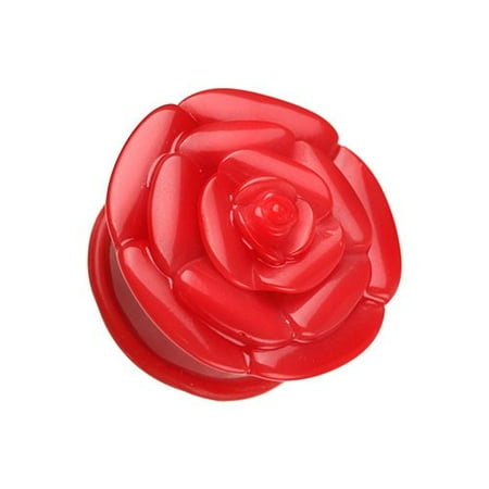 

Rose Blossom Flower Single Flared Ear Gauge Plug
