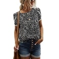thumbnail image 1 of Camiseta de mujer, camisa informal holgada de cuello redondo, deportes, senderismo, Camping, blusa de viaje, Top de primavera y verano, Prendas para la parte del cuerpo punto blanco negro SG Minnieouse AP010363-04, 1 of 6