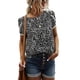 thumbnail image 1 of Qarigey Camiseta de mujer con cuello , camisa estampada informal, blusa de compras, ropa Prendas para la parte del cuerpo punto blanco negro SG, 1 of 6