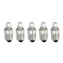 Uxcell 3V E10 White Light Mini LED Flashlight Bulbs with Box 1 Set/5 Count
