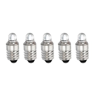 GutReise E10 LED Bulbs 10-Pack – 120V Warm White 1W 65lm Mini Screw Base Replacement For Flashlights, Christmas Lights, Indicators & More
