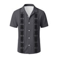thumbnail image 3 of DeHolifer Men's Hawaiian Shirts Short Sleeve Button Down Shirts Summer Beach Casual Vacation Vintage Blouse Tops Dark Gray S, 3 of 3