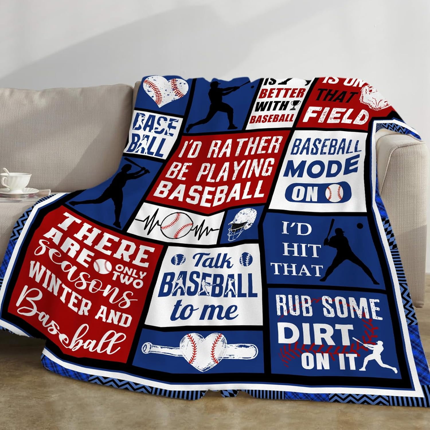 Baseball Gifts for Boys Men, Boys Baseball Blanket Gifts for Baseballs Players Team, Baseballs Lover Accessories Gift Throw Blanket Soft Flannel Birthday Home Decor 50"x 60"