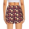 thumbnail image 2 of Lsque cool rock Skull record Printed Women's Running Shorts with Liner Pockets,Elastic Quick Dry Workout Athletic Gym Yoga Shorts,Womens High Waist Shorts-Small, 2 of 9