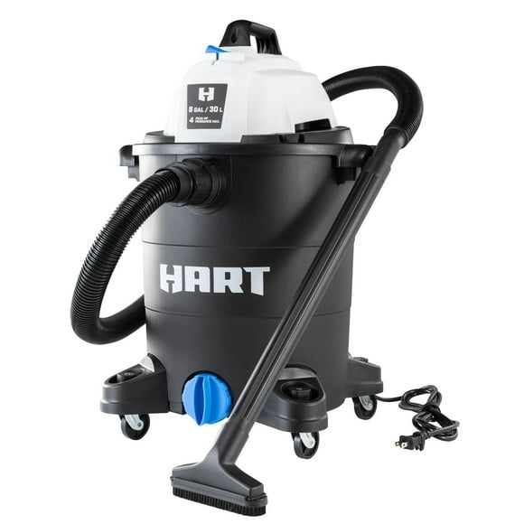 Hart 8 Gallon Wet/Dry Vacuum; 4.0 Peak Horse Power, Polypropylene