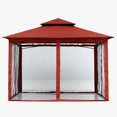 thumbnail image 5 of ABCCANOPY 10'x12' Patio Gazebo With Mosquito Netting and Double Soft Roof Canopies for Shade and Rain,Rust Red, 5 of 8