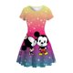 thumbnail image 1 of Vestido de Minnie Mouse de Disney, vestido para niñas, novedad de verano 2022, vestido de manga corta con cuello redondo y manga corta de dibujos animados de fugitivo de Disney 110 Gao Jinjia LED, 1 of 2
