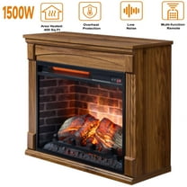 28″ Freestanding Electric Fireplace Stove, 1500W Infrared Fireplace Stove, Electric Fireplace Heater , Heat up to 400 $q. f