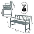 thumbnail image 3 of Apollo 51.2" 3-Seat Circle-Back 600-Lbs Support Acacia Wood Outdoor Garden Patio Bench, Gray, 3 of 8