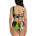 thumbnail image 3 of Wukai Dinosaur Basketball Player Women's Bikini Set Two Piece,wimsuit High Waisted V Neck Twist Front Adjustable Spaghetti Straps Bathing Suit-Medium, 3 of 7