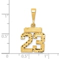 thumbnail image 2 of 14k Yellow Gold Polished Diamond Cut Finish Small Size Number 23 Charm Pendant, 2 of 3