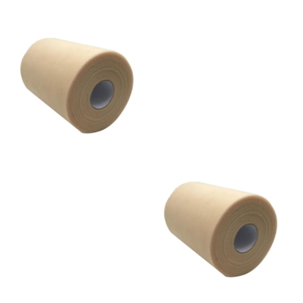 Matsuzay Carretes de rollo de tul, la mejor opción para decoraciones de fiestas, rollo multifuncional, telas de tul, poliéster C04color crema 2Conjunto