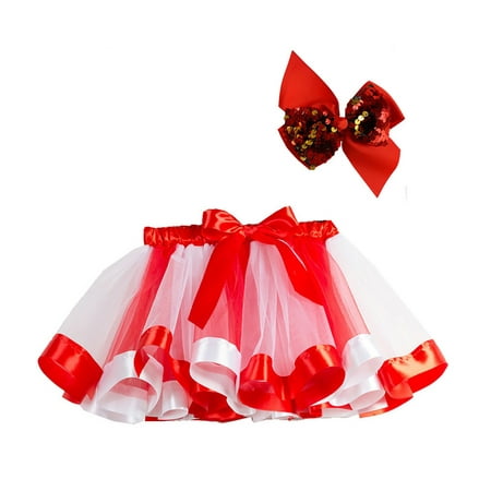 

QWERTYU Infant Baby Toddler Child Children Kids Rainbow Skirt 季节 袖型 Tutu Dress Bow Skirts for Girl 2Y-11Y M