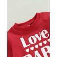 thumbnail image 5 of Bagilaanoe 2Pcs Toddler Baby Girl Valentine's Day Outfits Letter Heart Print Long Sleeve Sweatshirts Tops + Heart Print Flare Trousers 6M 12M 18M 24M 3T 4T Kids Long Pants Set, 5 of 9