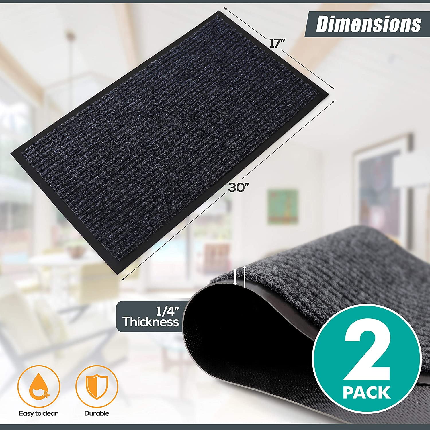 Imperiel Concepts Welcome Mat (30x17.5 Black) Durable Door Mat Outdoor  Indoor