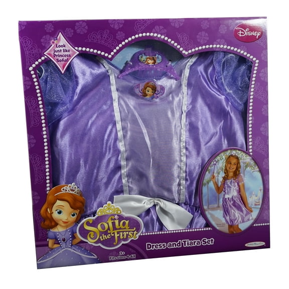 Disney Princess Sofia the First DRESS & TIARA SET (Fits sizes 4-6X) Look just like Princess Sofia