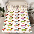 thumbnail image 2 of Homewish Cartoon Dachshund Full Size Sheets, Kawaii Cartoon Dog Bed Sheets, Teens Kids Boys Girls Sheet Sets, Luxury Bedroom Decor, 4pcs, 2 of 7