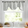 thumbnail image 5 of VOGOL Home Decor Leaves Pattern Tie-up Curtains, Printed Valances Shades for Cafe Kitchen, Rod Pocket, 52x18 inch, Grey, 5 of 7