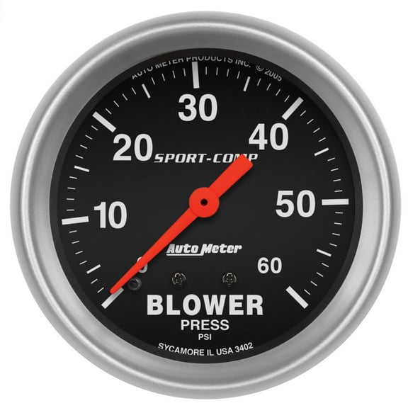 AutoMeter 3402 Sport-Comp Mechanical Blower Pressure Gauge