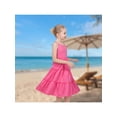 thumbnail image 5 of Sunny Fashion Girls Dress Red Spaghetti Strap Tiered Ruffle Cotton Beach Vacation Summer Picnic 4 Years, 5 of 6