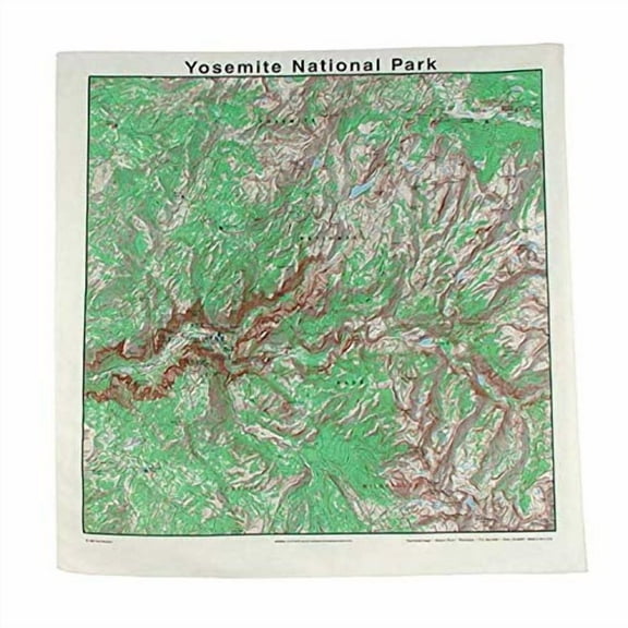 Printed Image Yosemite NP Topo Bandanna (2nd)