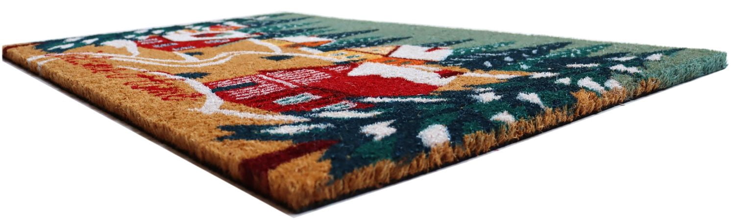 Holiday Time Winter Village Coir Fiber Doormat 18"x30"