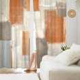 thumbnail image 2 of Orange Grey Curtains for Living Room Multicolor Checkered Curtains 63 Inch Length 2 Panels Set, Abstract Geometry Art Window Curtains Bedroom Drapes Rod Pocket, 2 of 5