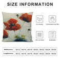 thumbnail image 5 of Leisuo Decorative Throw Pillow Covers Cushion Case Paintings Blossoming Traditional Poppy Buds Drawn by Bud Splattered On Stem Nature Pillowcase for Couch Sofa, 5 of 5