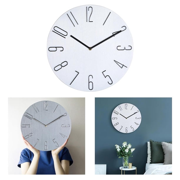Reloj de Pared de Plástico Colco 14 Pulgadas Silencioso Elegante Decoración para Hogar Blanco