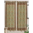 thumbnail image 5 of Boho Geometric Abstract Floral Living Room Curtains 2 Panel, Vintage Ethnic Flower Textured Cafe Window Treatment, Extra Long Farmhouse Bedroom Bathroom Kitchen Curtains Drapes 104"x72", 5 of 6