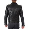 thumbnail image 2 of Men Black Leather Jacket Coat Motorcycle Biker Slim Fit Outwear Jackets A505, 2 of 3