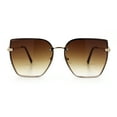thumbnail image 4 of Womens 1990s Rimless Butterfly Metal Rim Designer Fashion Sunglasses Gold - Brown, 4 of 7