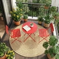 thumbnail image 4 of QinaQin Patio Bistro Set with Foldable Table and 2 Chairs, Powder Coated Metal Frame, 3Pcs, 4 of 8