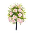 thumbnail image 2 of Rosa artificial, flor de imitación con estacas, flor conmemorativa, planta falsa, 2 of 9