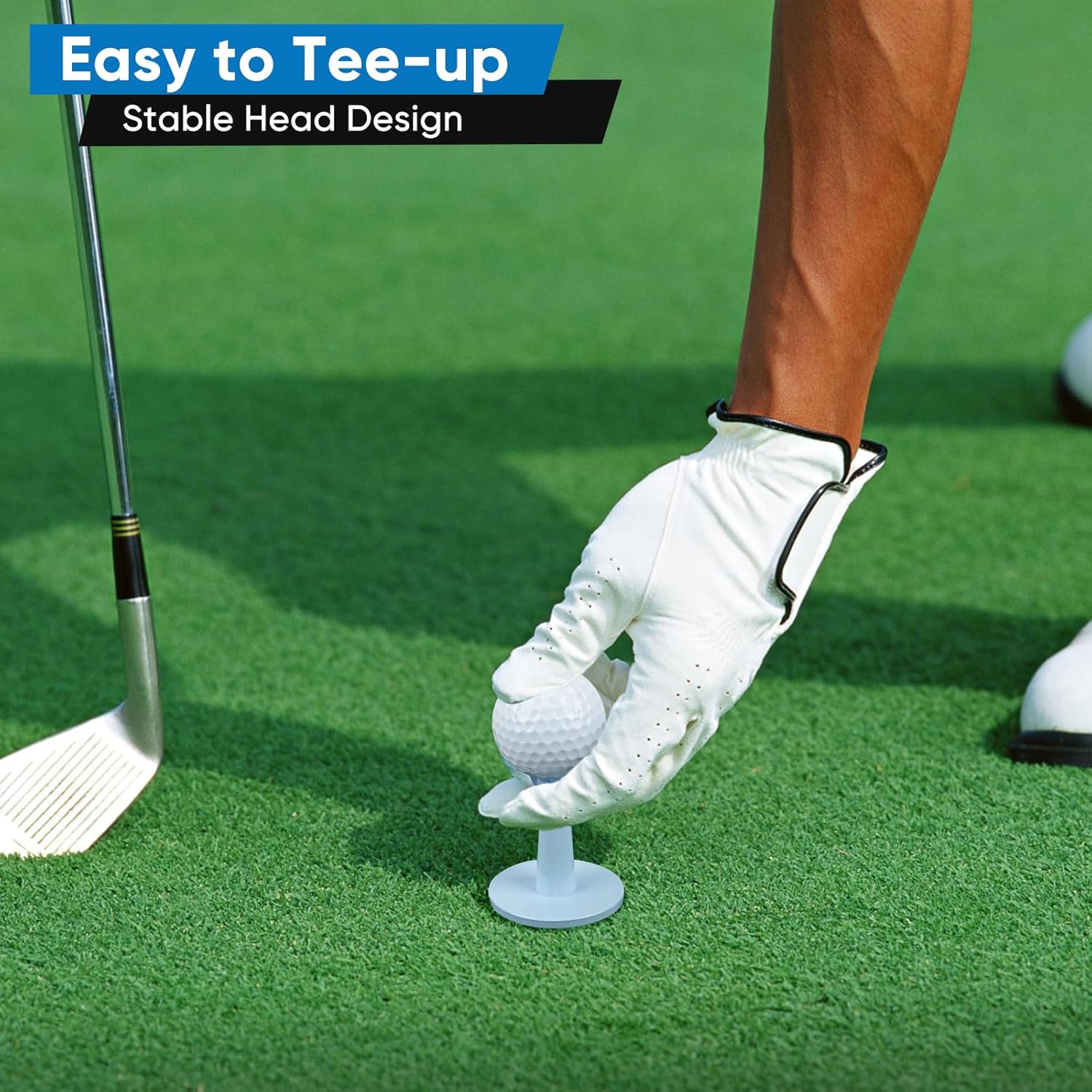 ABPETE Adjustable Golf Tees - Unbreakable Rubber Golf Tees for Driving Range & Simulator - Essential Golf Accessories for Men Indoor & Outdoor Practice, Durability and Stability Golf Tees