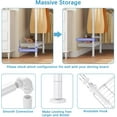 thumbnail image 5 of Timate P3 Closet System, Expandable Wall Mounted Closet System with 6 Adjustable Shelves & 4 Expandable Hanger Rods, White, 5 of 9