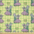 thumbnail image 2 of Ambesonne Animal Theme Fabric by the Yard Microfiber, Dancing Mouse Love, 5 Yards, Pastel Yellow Baby Pink, 2 of 2