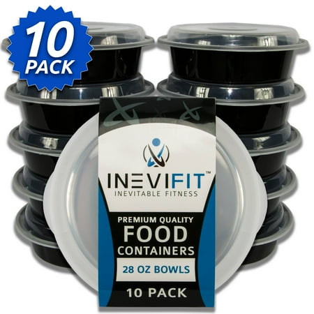 - INEVIFIT Meal Prep Food Containers, BPA Free, Reusable, Durable 28 oz. Stackable 10 Pack Meal Prep, Microwavable & Dishwasher Safe, Leak Resistant Bento Lunch Box