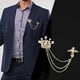thumbnail image 3 of Corona para Caballero, Set de 2 Unidades, Elegantes Cadenas Colgantes , Plata áurea, 3 of 9