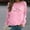 Light Pink, variant on Sweatshirt for Women Smile Letter Print Long Sleeve Lightweight Pullover Floral Graphic Relax Fit Fall Tops