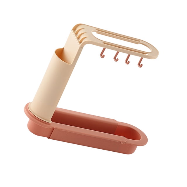 Inteprter Estante para fregadero de 4 colores, organizador para fregadero de cocina, soporte para esponja de jabón, escurridor para fregadero, cesta de Organizadores de utensilios de cocina Rosa Inteprter HA004215-03B