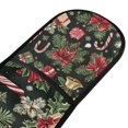thumbnail image 4 of Yayeee Double Oven Mitt Kitchen Heat Resistant Baking 35" x7" Quilted Glove, Black Christmas Holly, 4 of 6