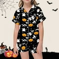 thumbnail image 2 of Weebloom Girls Halloween Pajama Set Soft With Lapel Collar for Toddler Christmas Everyday Comfortable Outfit Girl Pajamas Set 8-9 Years, 2 of 4