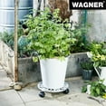 thumbnail image 4 of Wagner 11.4" White Round Cast Iron Plant Caddy – Classic Design, 110 lbs Capacity, Smooth Rolling Casters, 4 of 6