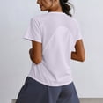 thumbnail image 3 of hoksml Women's V-Neck Short Sleeve Workout Shirt with Breathable Mesh Panels, Quick Dry Athletic Top for Running Yoga Gym, 3 of 6